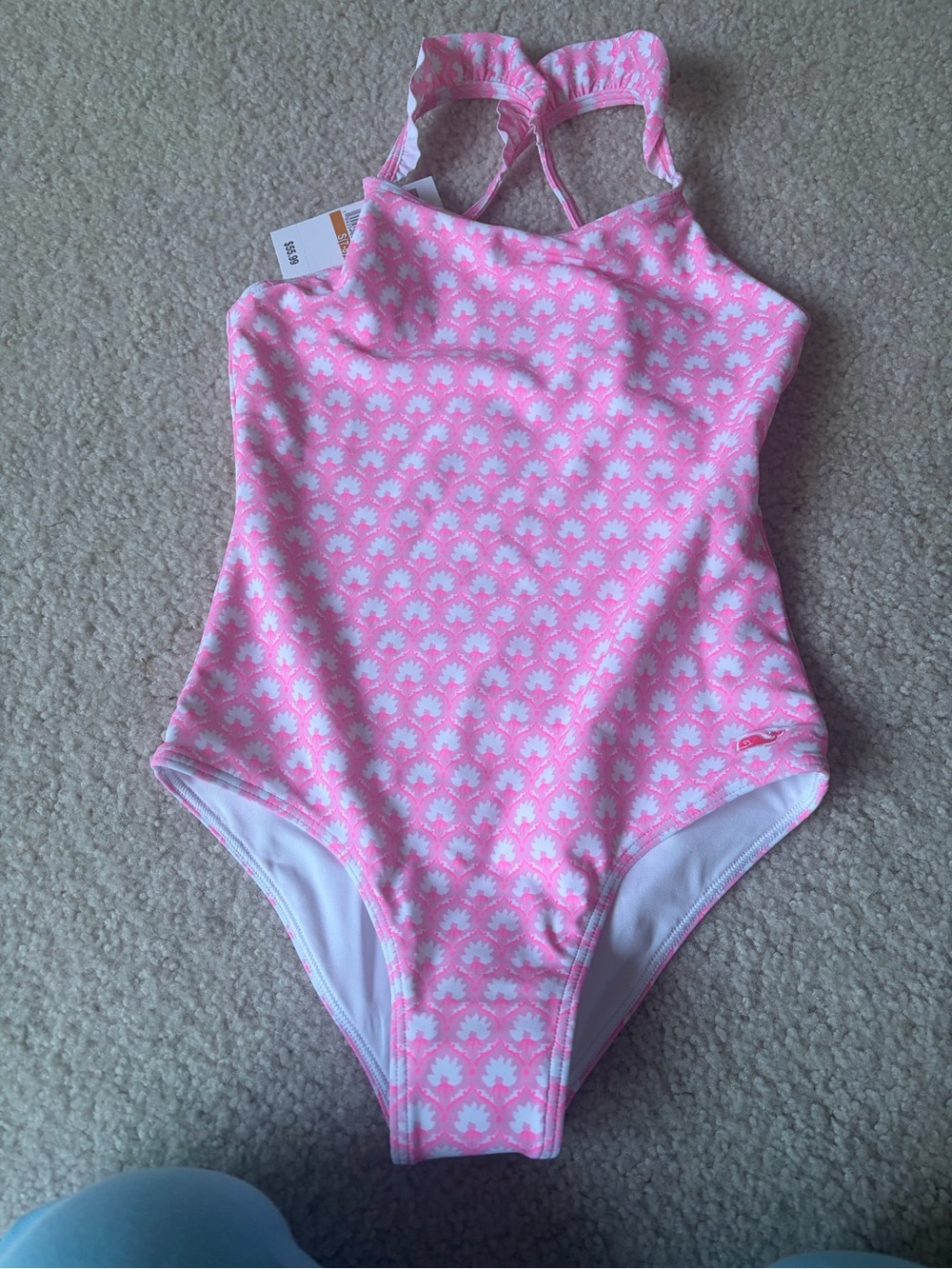 Vineyard Vines Pink Patterned Girls' One-Piece Swimsuit